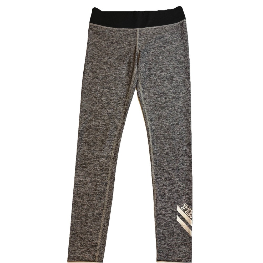 ✨PINK Yoga Victorias Secret Womens Sz‎ Small Crop Leggings Gray Black Space Dye